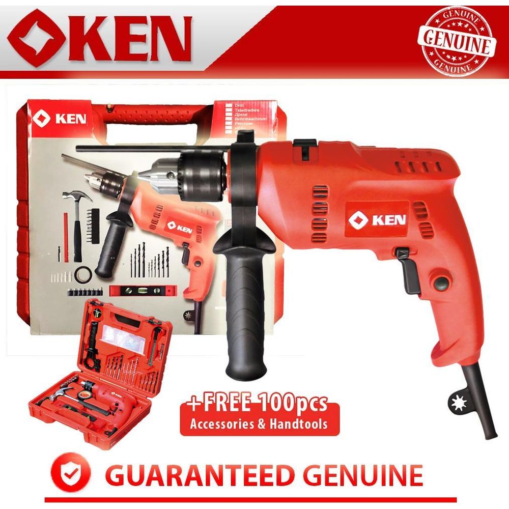 Ken 6913S Hammer Drill with 100pcs Accessories Kit Set - Goldpeak Tools PH Ken