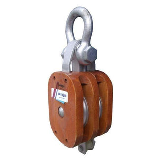 Anja Regular Wooden Pulley Block - Shackle