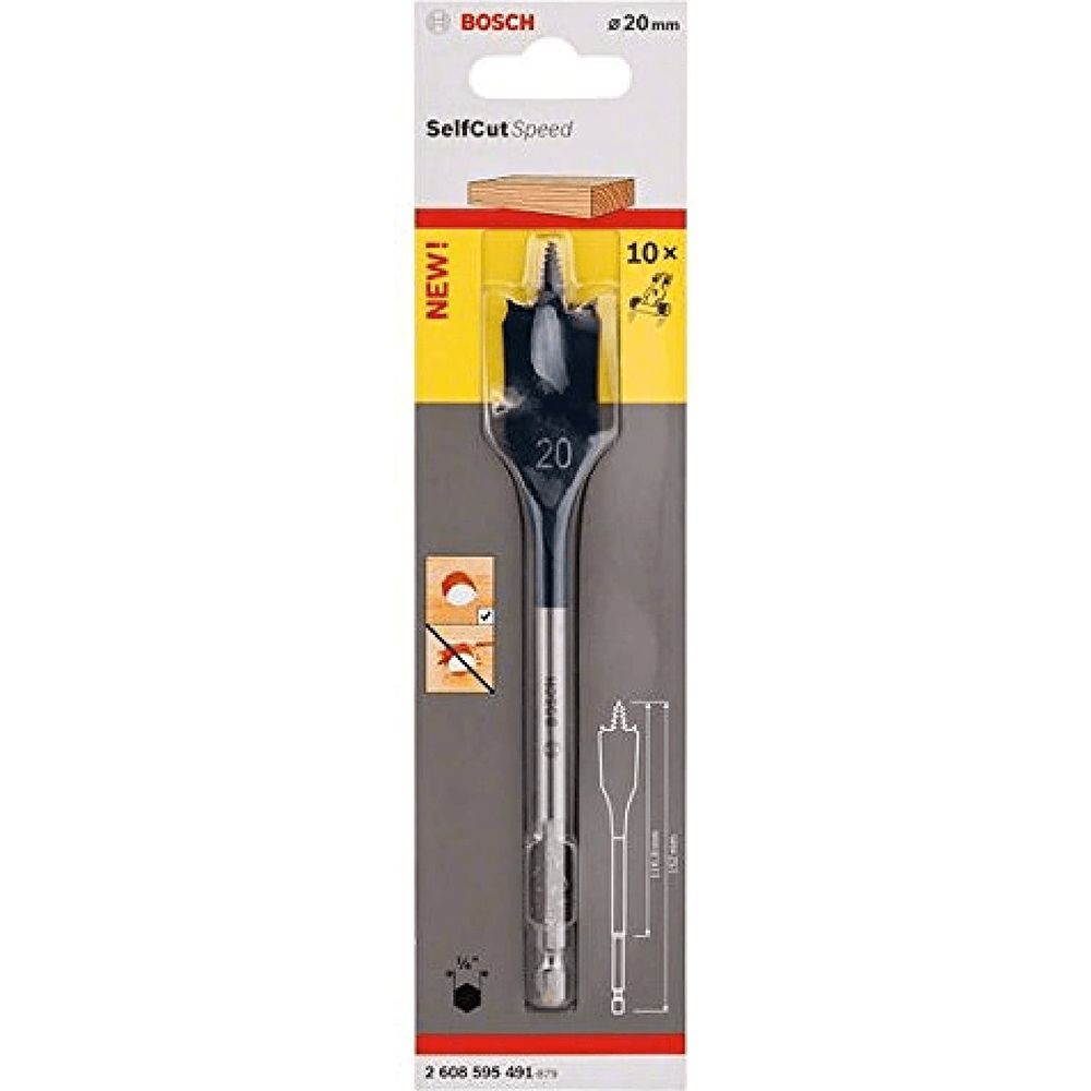 Bosch Selfcut Speed Flat Drill Bit for Wood (Hex Shank) | Bosch by KHM Megatools Corp. Main image
