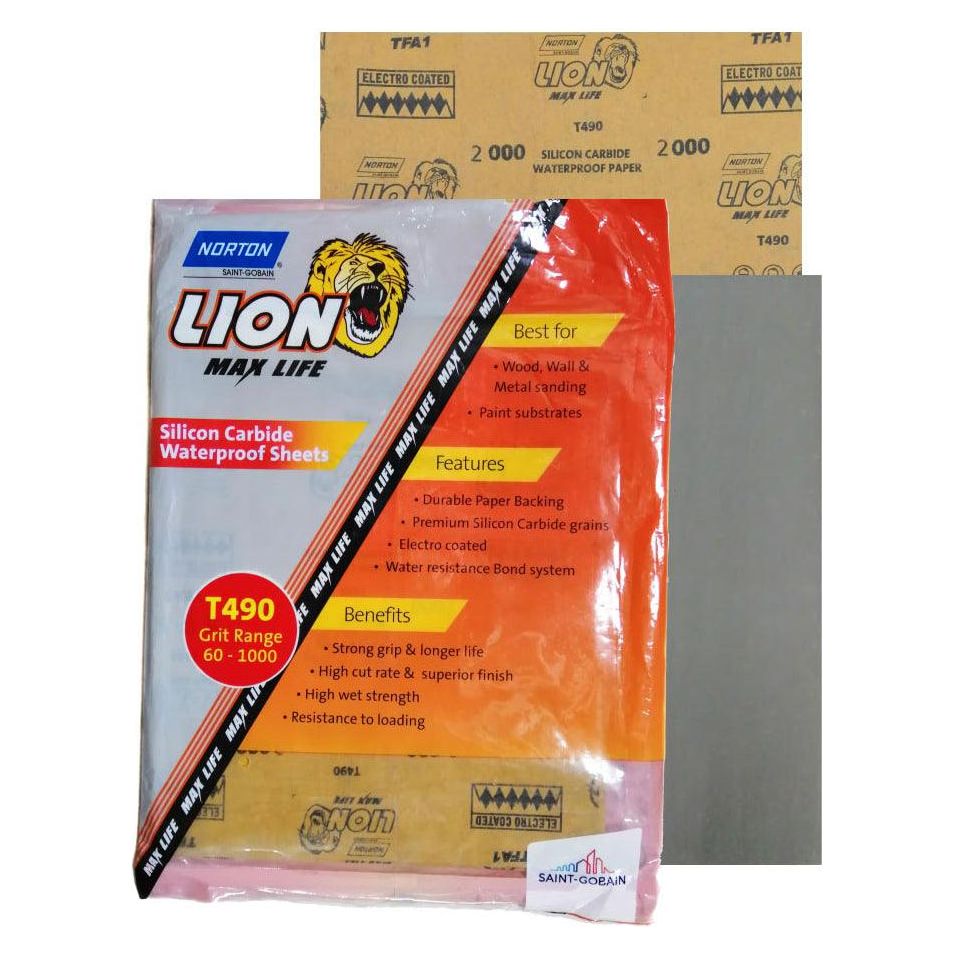 Norton T490 Lion Silicon Carbide Waterproof Sandpaper Sheets | Norton by KHM Megatools Corp.