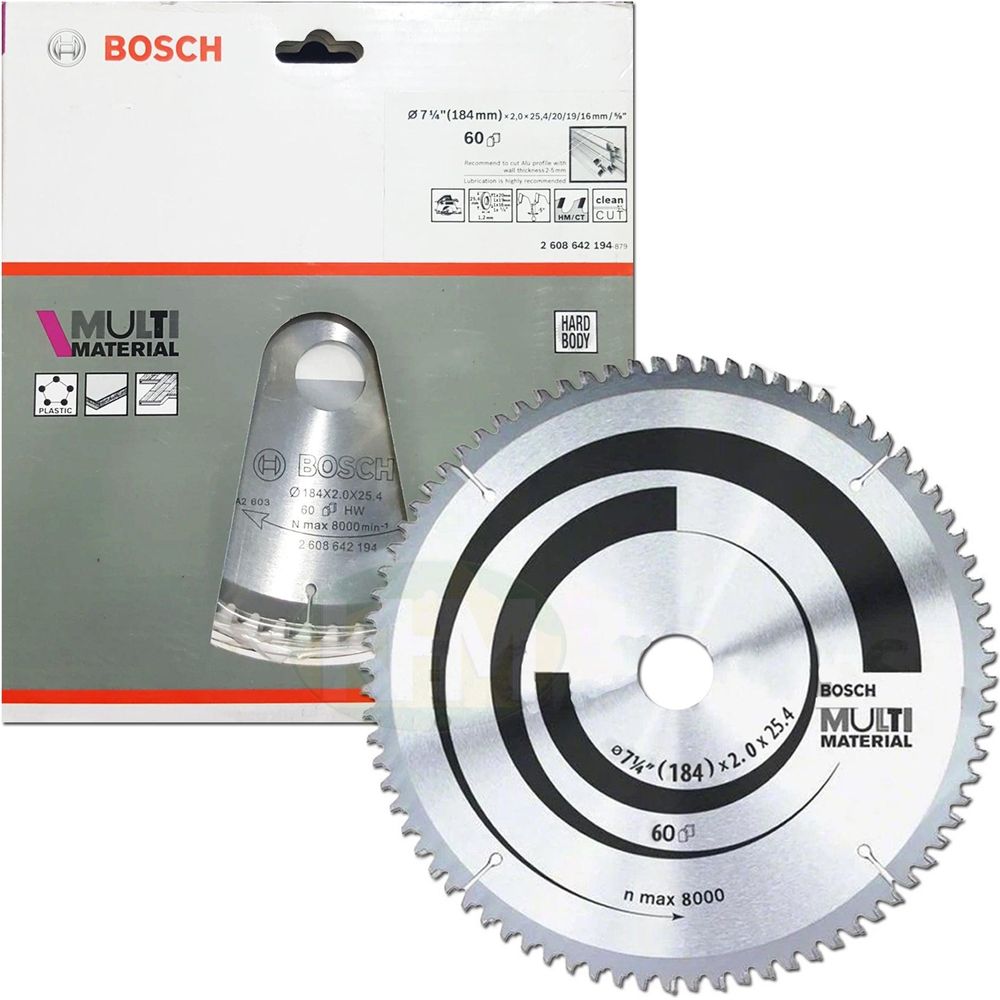 Bosch Circular Saw Blade 7-1/4 x 60T for Multi Material (2608642194) | Bosch by KHM Megatools Corp.