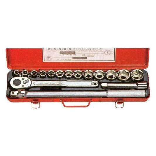 Flag F417M 1/2" Drive Socket Wrench Set Metric (17pcs) | Flag by KHM Megatools Corp.