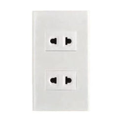 Omni WP2-WU Universal Outlet in White Plate 16A (Wide Series) | Omni by KHM Megatools Corp.