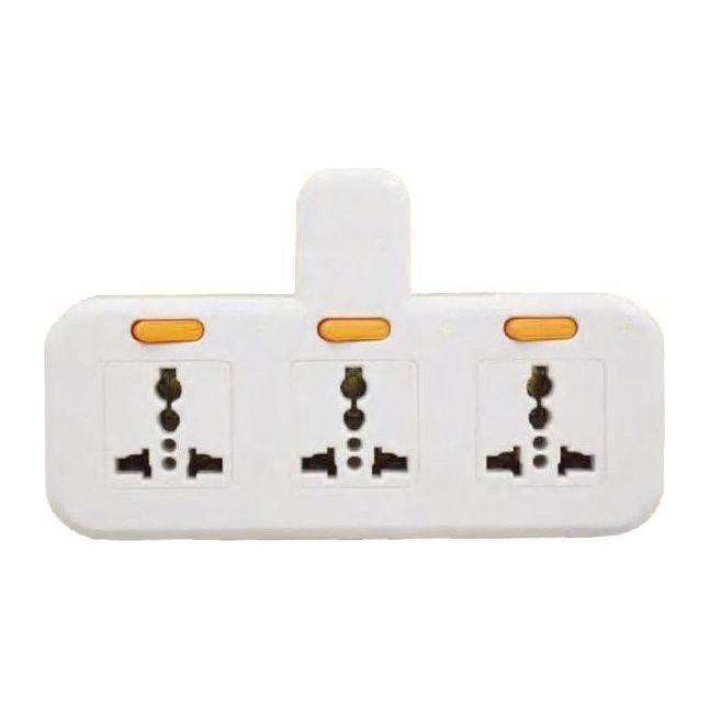 Omni WUA-032-PK Multiple Socket Extension Adapter with Individual Switch 3-Gang 10A 250V | Omni by KHM Megatools Corp. Main image