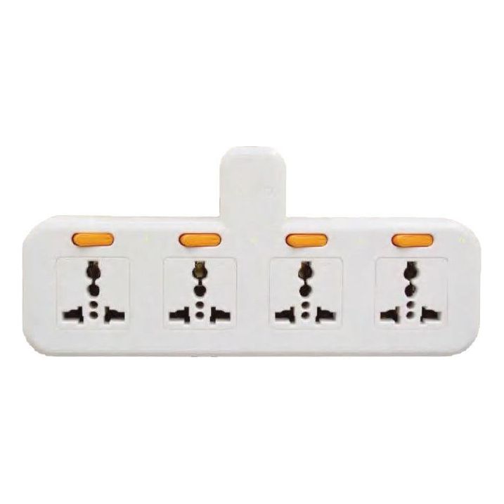Omni WUA-042-PK Multiple Socket Extension Adapter with Individual Switch 4-Gang 10A 250V | Omni by KHM Megatools Corp.