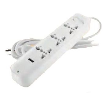Omni USB-301 Travel Extension Cord 3-Gang with USB Outlet & Switch 2500W 10A 250V | Omni by KHM Megatools Corp.