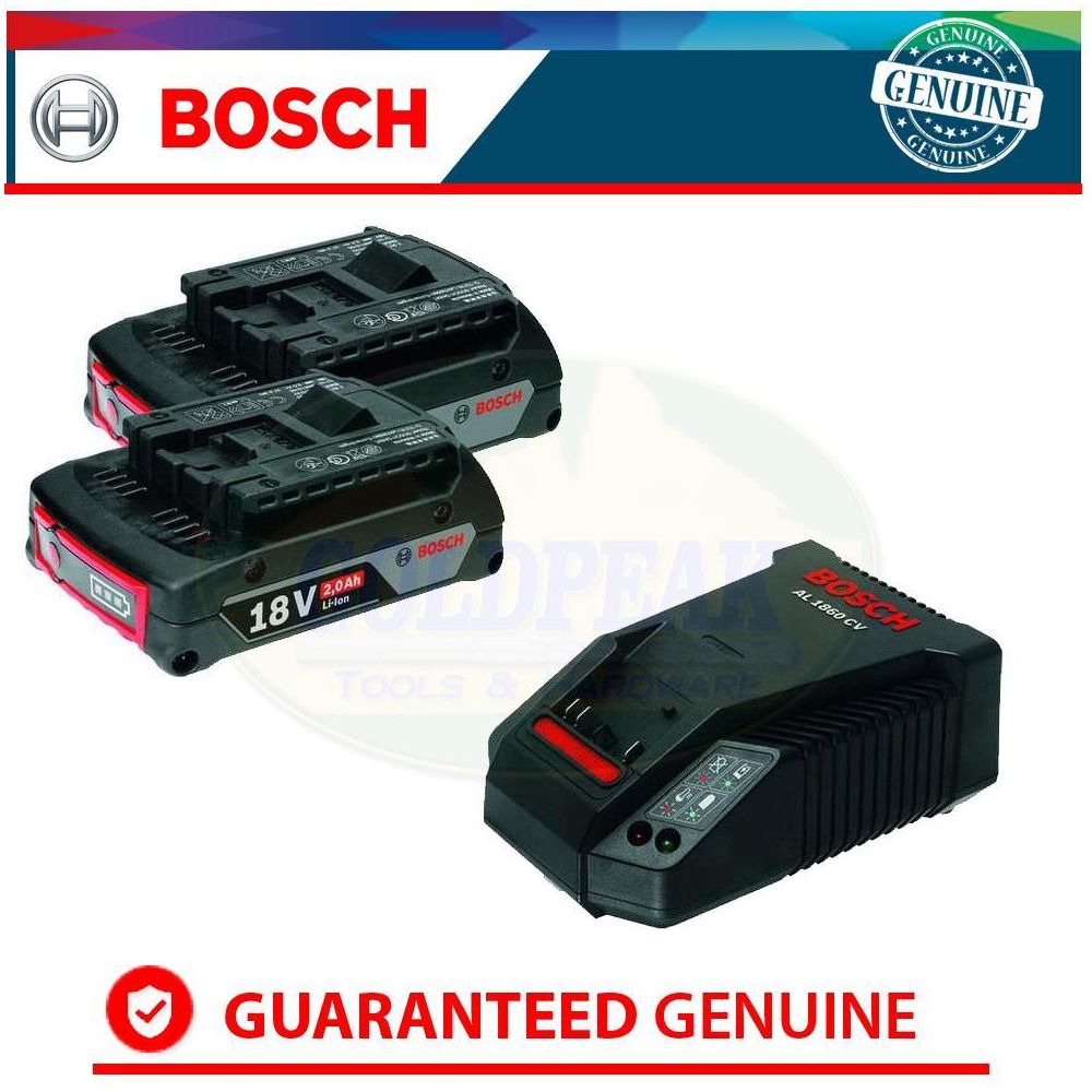 Bosch Starter Kit 18 V 2.0AH Battery AL 1860 CV Charger - Goldpeak Tools PH Bosch
