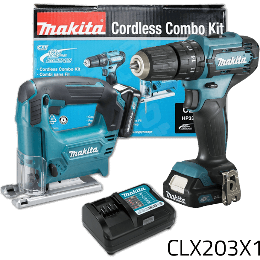Makita CLX230X1 12V Cordless Combo Kit (CXT-Series) [Jigsaw + Hammer Drill] | Makita by KHM Megatools Corp. Main image