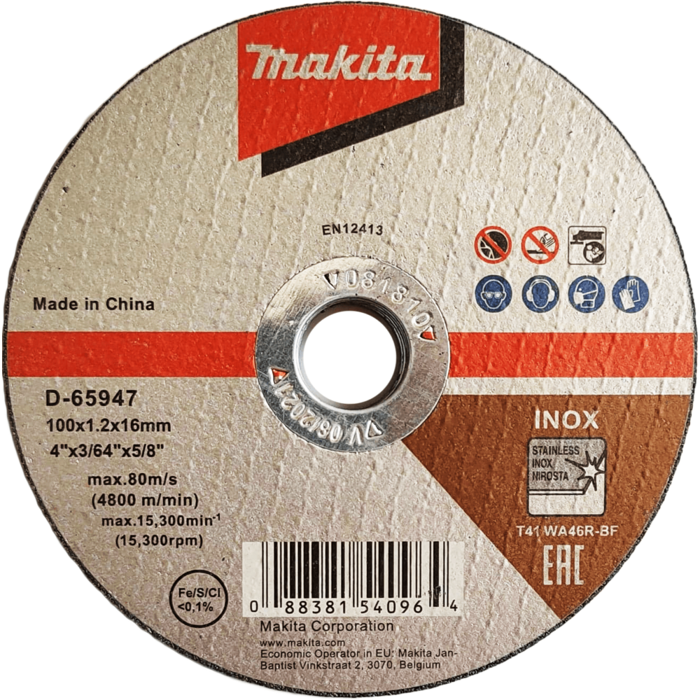 Makita D-65947 Stainless Cut Off Wheel 4"