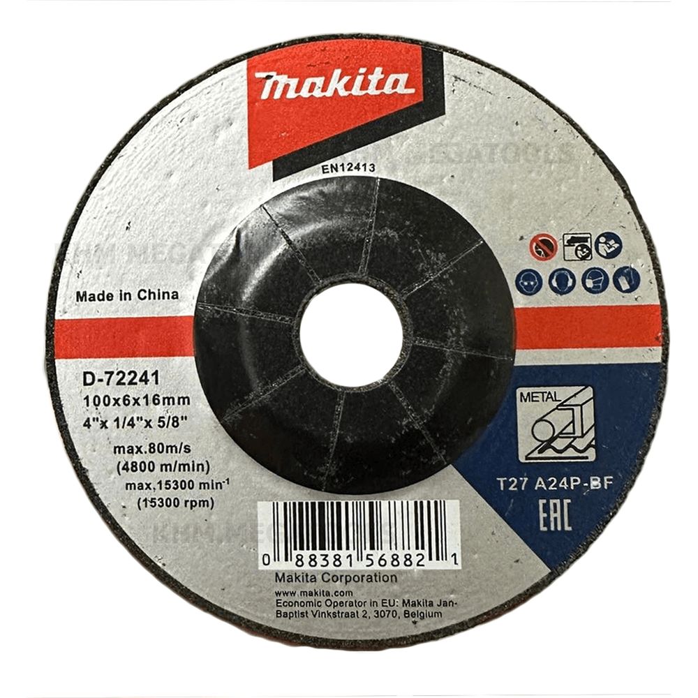 Makita D-72241 Grinding Disc 4" T27 A24-BF Metal - KHM Megatools Corp.