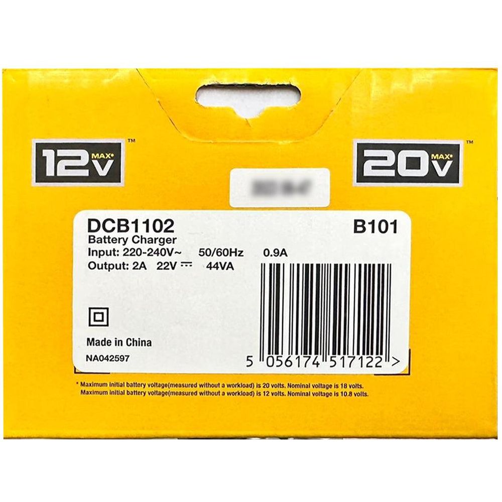 Dewalt DCB1102 12V/20V Multi Voltage Li-Ion Compact Battery Charger - KHM Megatools Corp.