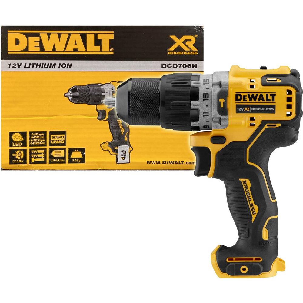 Dewalt DCD706N 12V Cordless Hammer Drill 10mm (Bare) - KHM Megatools Corp.