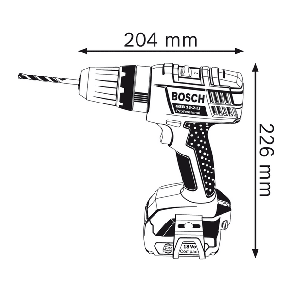 Bosch GSB 18-2 Li Cordless Hammer Drill (Bare) - Goldpeak Tools PH Bosch