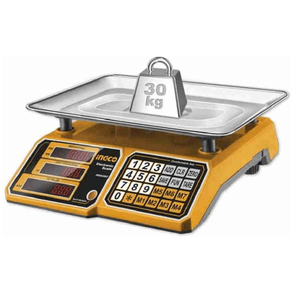 Ingco HESA3303 Electronic Digital Weighing Scale 30kg - KHM Megatools Corp.
