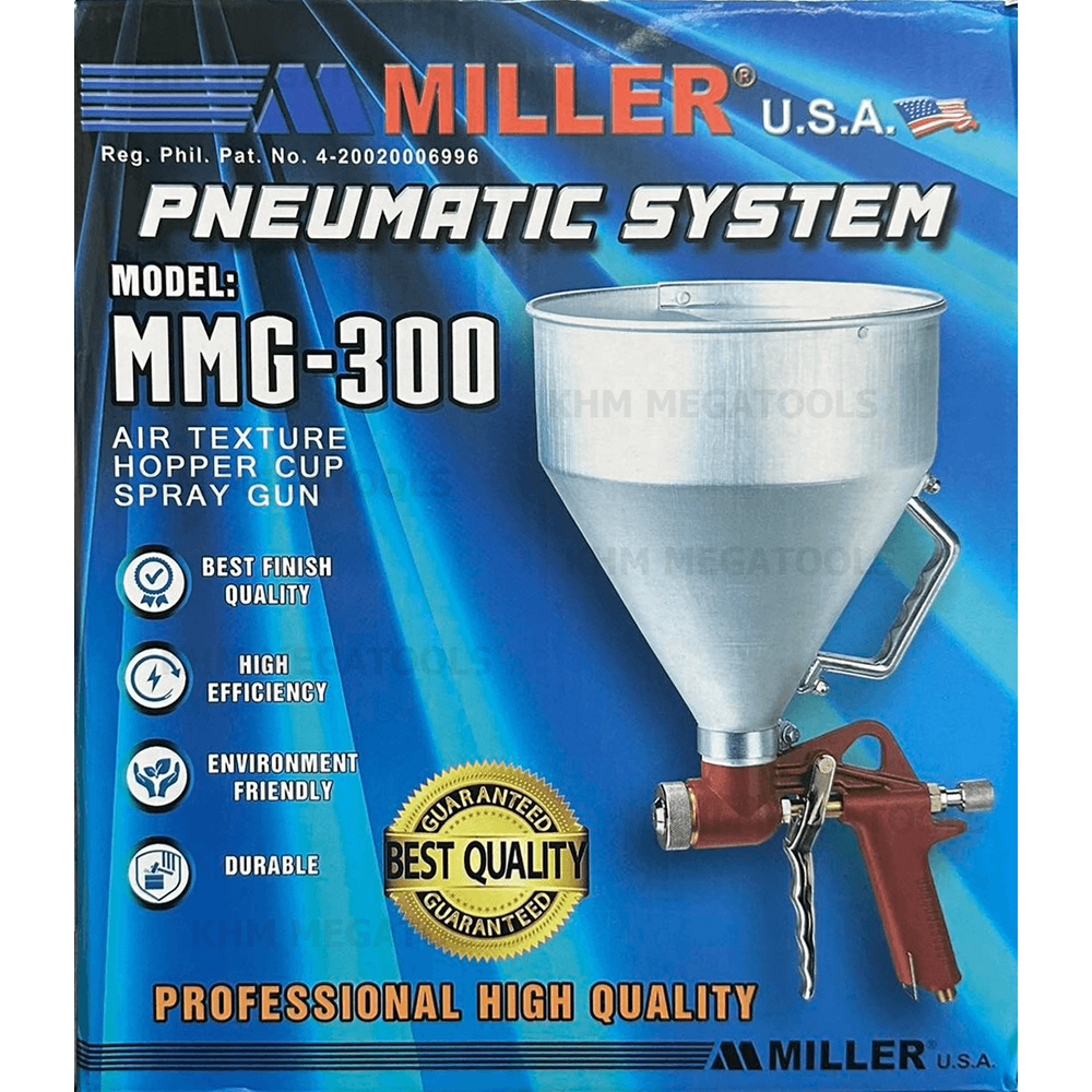 Miller MMG-300 Mortar Gun / Air Texture Hopee Cup Spray Gun (Gravity) [Aluminum]