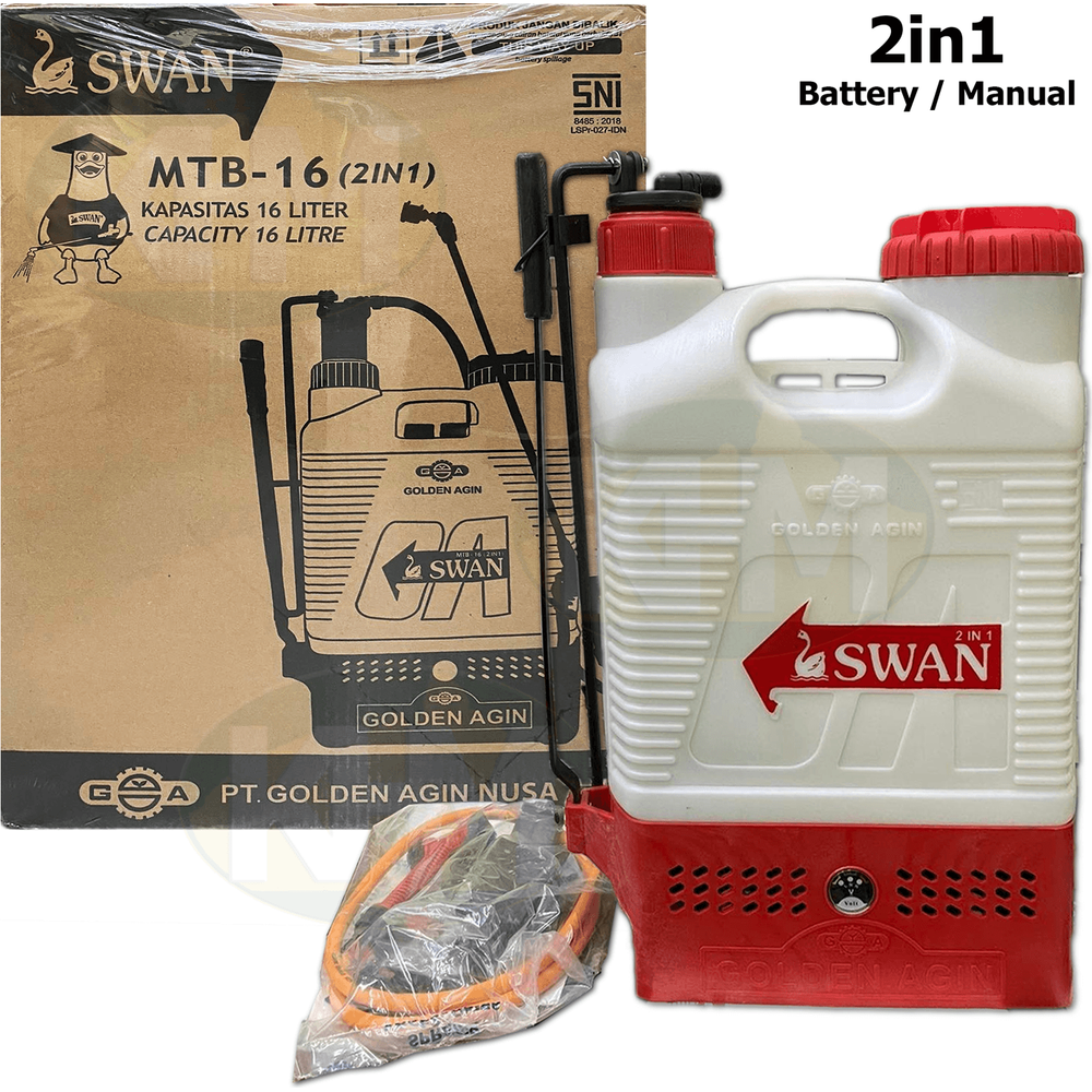 Golden Agin Swan MTB-16 2in1 Manual / Battery Knapsack Sprayer 16L - KHM Megatools Corp.