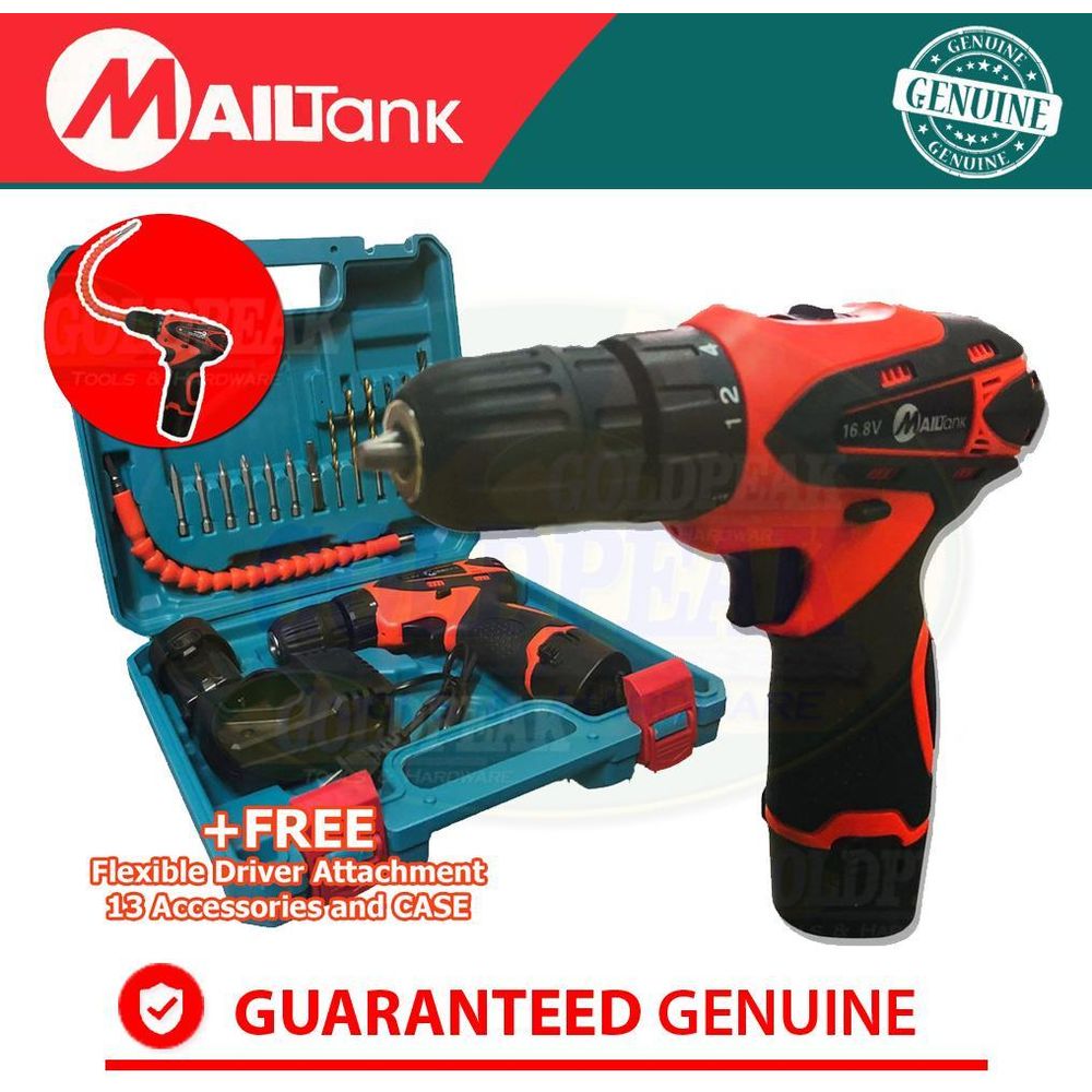 Mailtank 16.8V Cordless Drill - Driver with Flexible Driver - Goldpeak Tools PH Mailtank