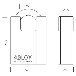 Abloy PL-342/25 High Security Padlock with Raised Shoulders (Short Shackle) | Abloy by KHM Megatools Corp.
