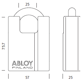 Abloy PL-342/25 High Security Padlock with Raised Shoulders (Short Shackle) | Abloy by KHM Megatools Corp.