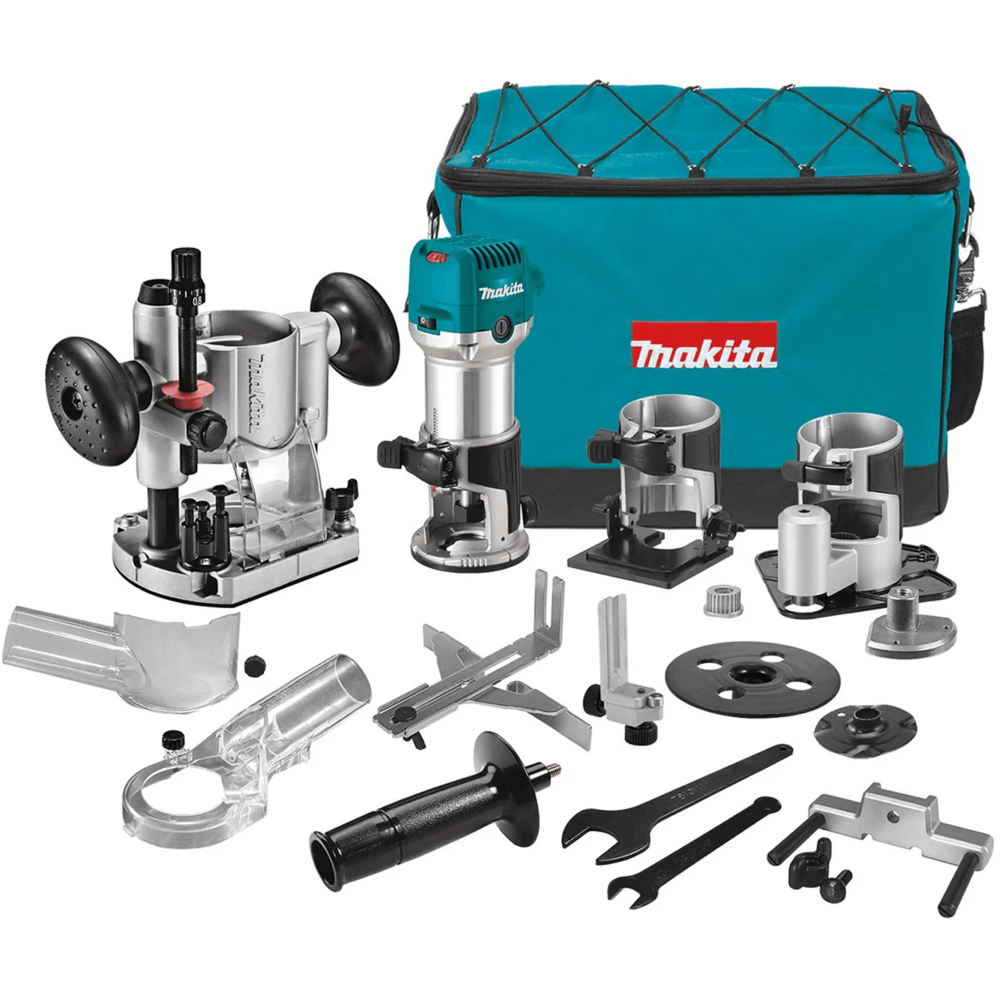 Makita RT0702CX3 Palm Router / Trimmer Kit + Attachments 1/4" 710W