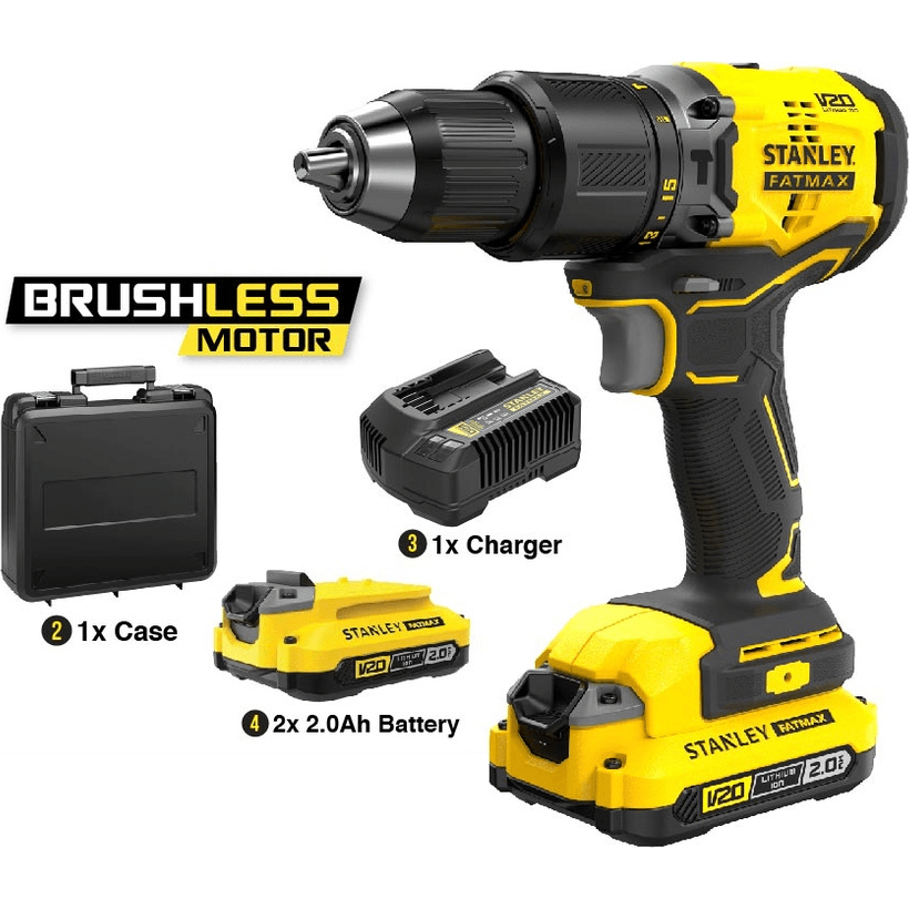 Stanley SBD715D2K 20V Cordless Brushless Hammer Drill 13mm - KHM Megatools Corp. Main image