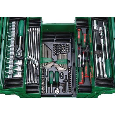 Hans TTBK-111G 1/2" DR. Socket Wrench & Assorted Hand Tools Set Tote Tool Box Set
