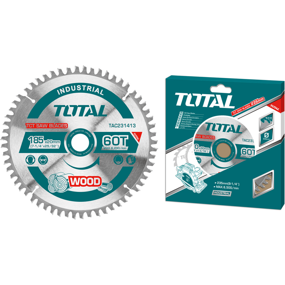 Total TAC231413 Circular Saw Blade 7-1/4"" for Wood | Total by KHM Megatools Corp.