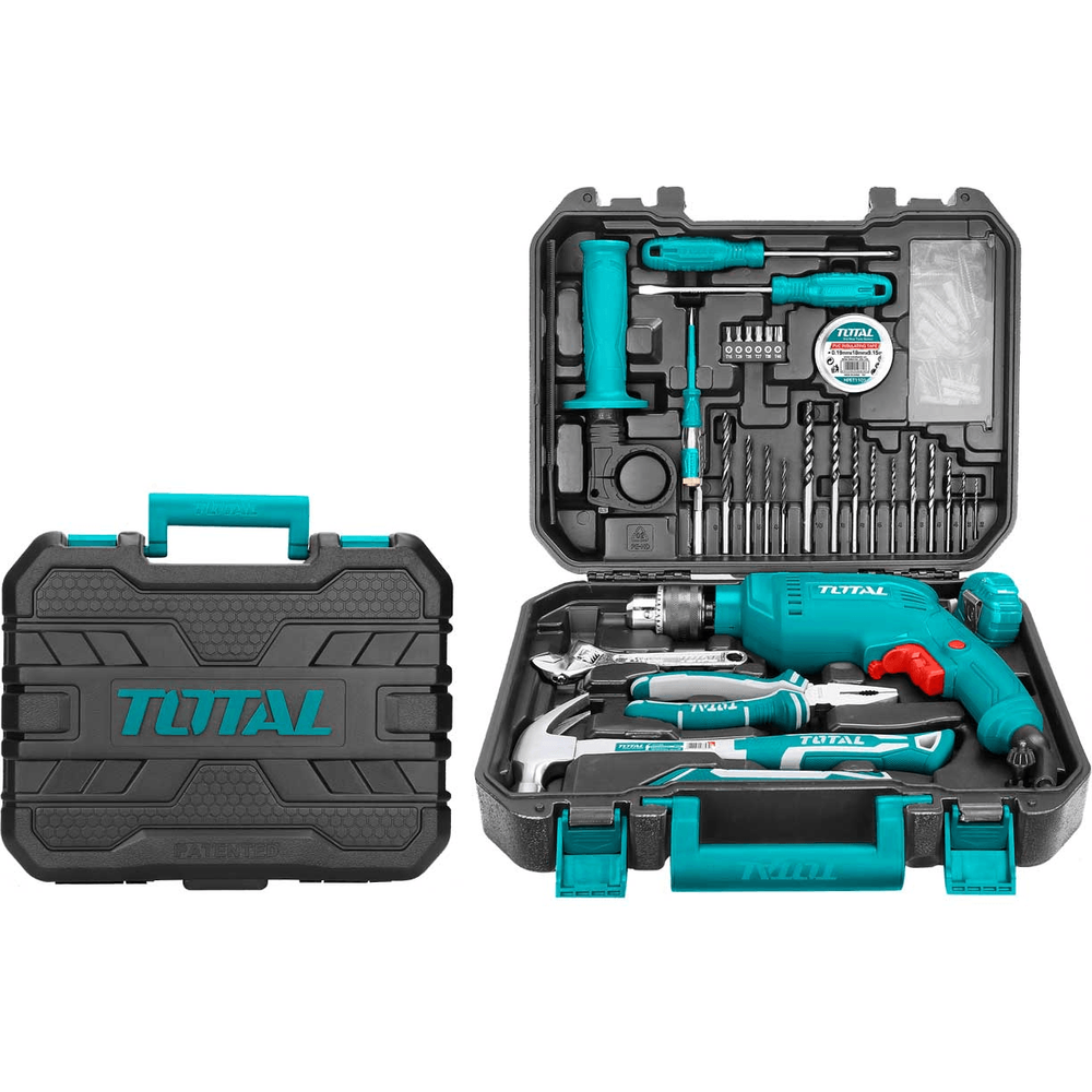 Total THKTHP1112 Hammer Drill + Hand Tools Set (111pcs Household Tools Set) | Total by KHM Megatools Corp.