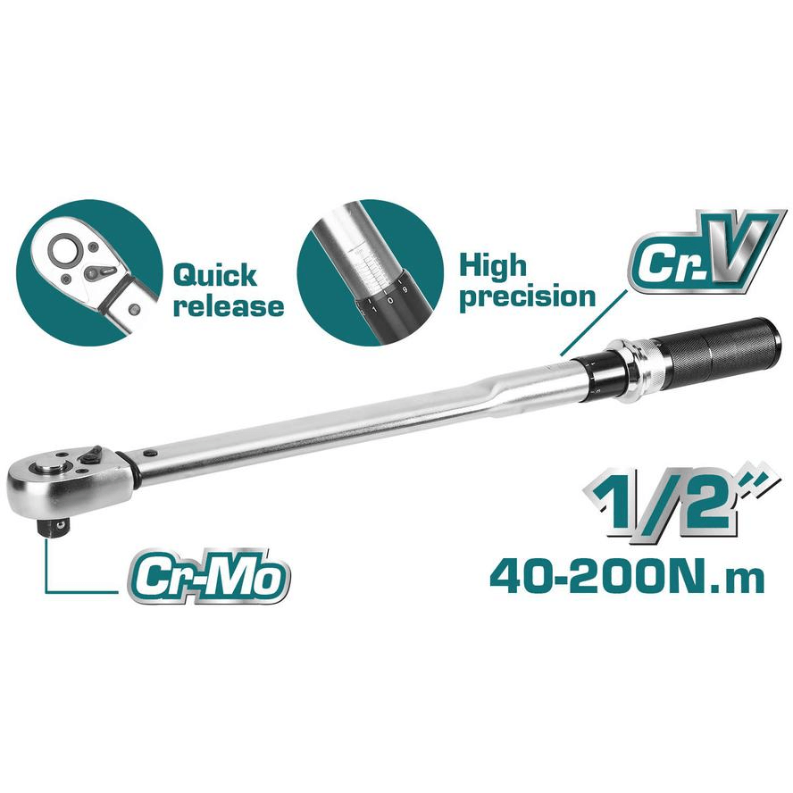 Total THPTW200N2 Torque Wrench 1/2" Drive 40-200Nm | Total by KHM Megatools Corp.