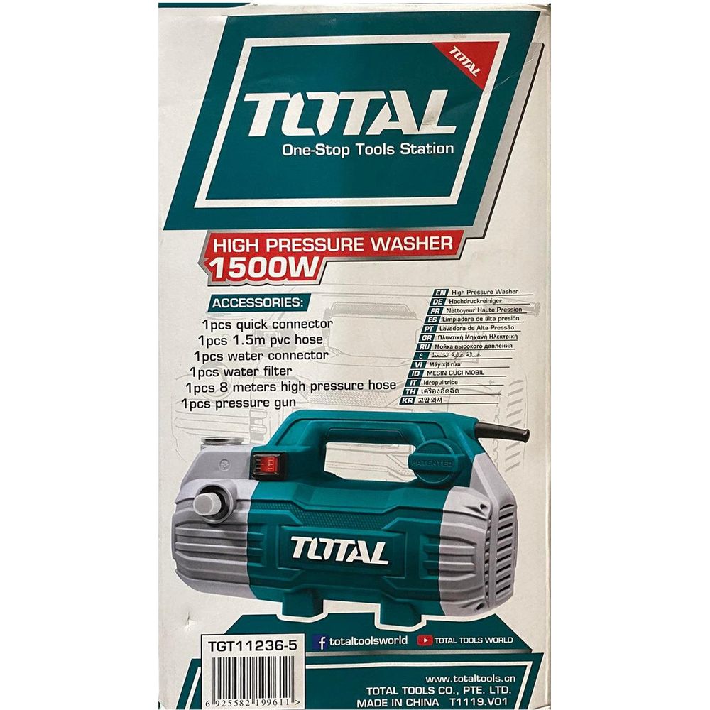 Total TGT11236-5 Portable High Pressure Washer (Induction Type) 1500W | Total by KHM Megatools Corp.