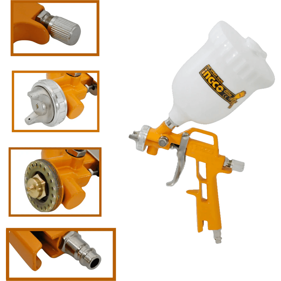 Ingco ASG240613 Paint Spray Gun Gravity Type 600cc [High Velocity] - KHM Megatools Corp. Main image
