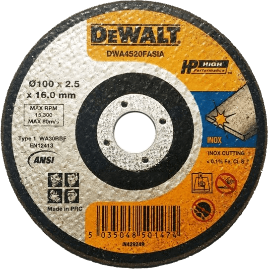 Dewalt DWA4520FASIA Cut Off Wheel 4" for Stainless Steel - KHM Megatools Corp.