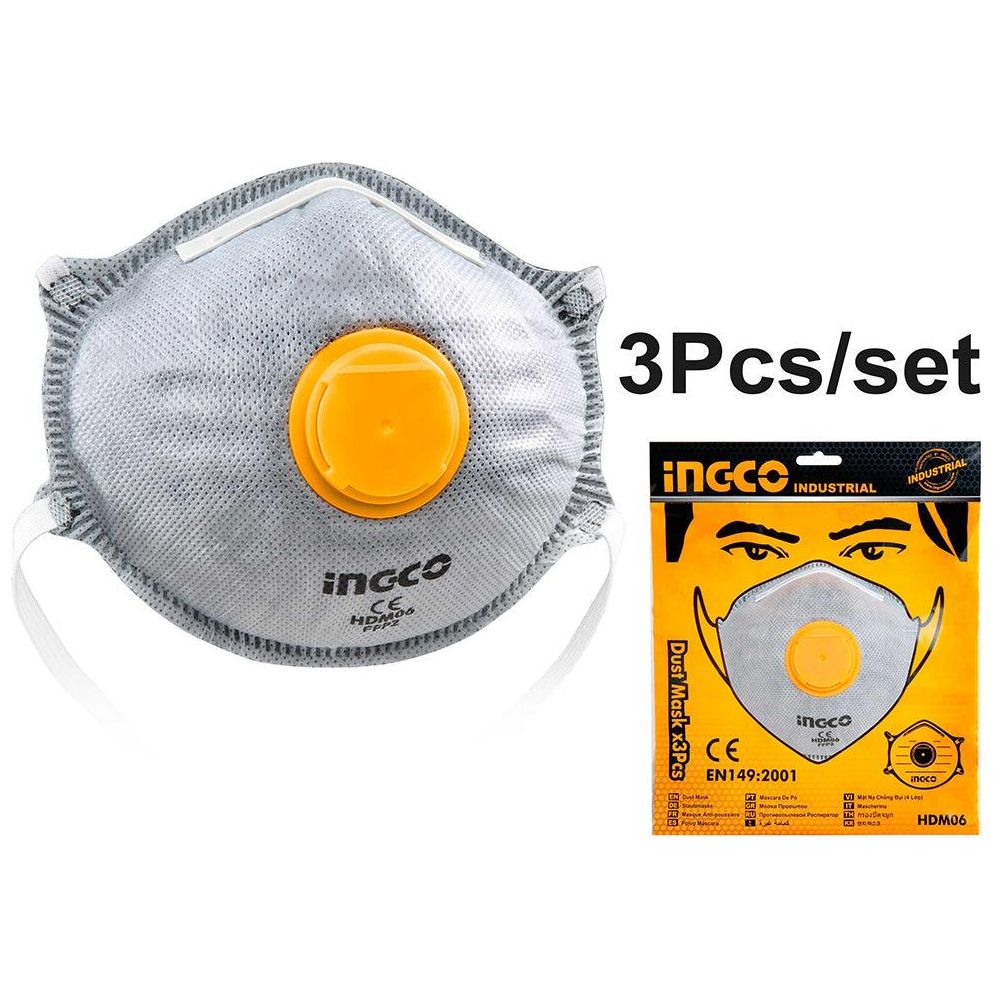Ingco HDM06 Dust Mask with Valve (Activated Carbon Fiber)