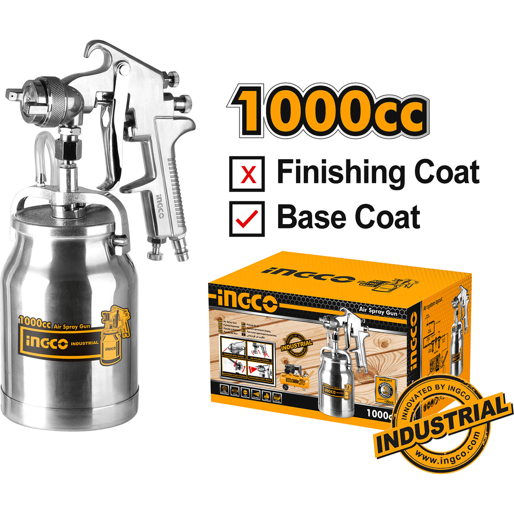Ingco ASG3102 Paint Spray Gun Sunction Type 1000cc