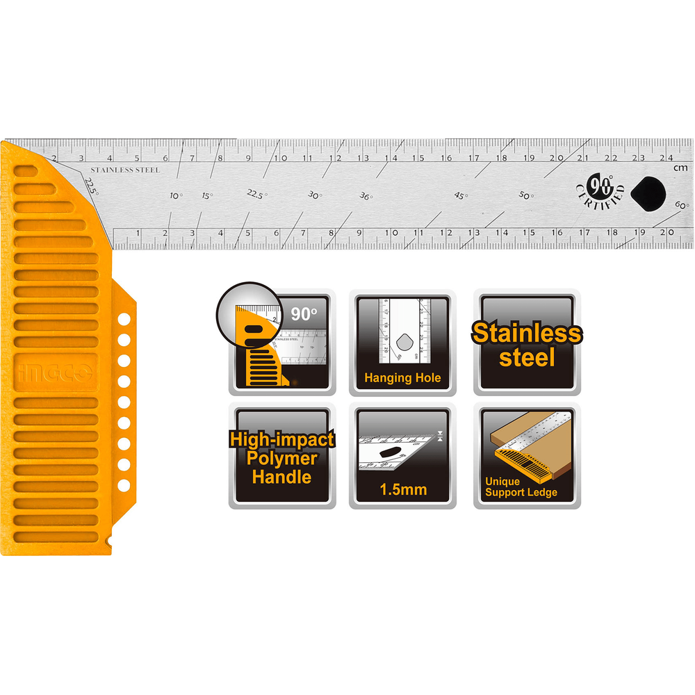 Ingco HAS123002 Angle Square Measure 12" - KHM Megatools Corp.