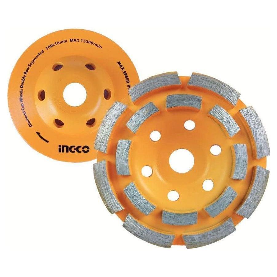 Ingco CGW021002 Double Row Cup Diamond Cup Wheel 4"