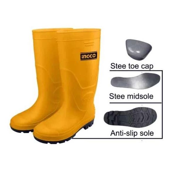Ingco SSH092S1P Rain Boots PVC/ Nitrile with Steel Toe (Bota)