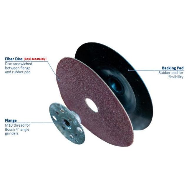 Bosch Rubber Backing Pad 4" for Fiber Disc (M10) | Bosch by KHM Megatools Corp.