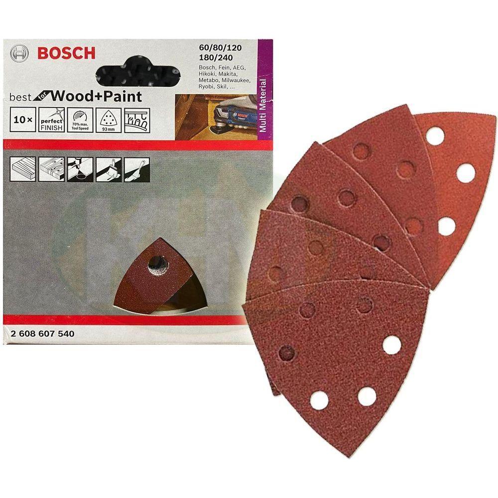 Bosch Red Wood Triangular Sanding Paper (10pcs/pack) for Oscillating Tool [2608607540] - KHM Megatools Corp. Main image