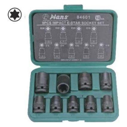 Hans 84601 1/2" Dr. 9pcs Impact E-Star Socket Wrench Set | Hans by KHM Megatools Corp.