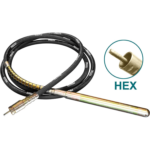 Total TPVP1382 Concrete Vibrator Hose Shaft / Poker (Hex) 38mm