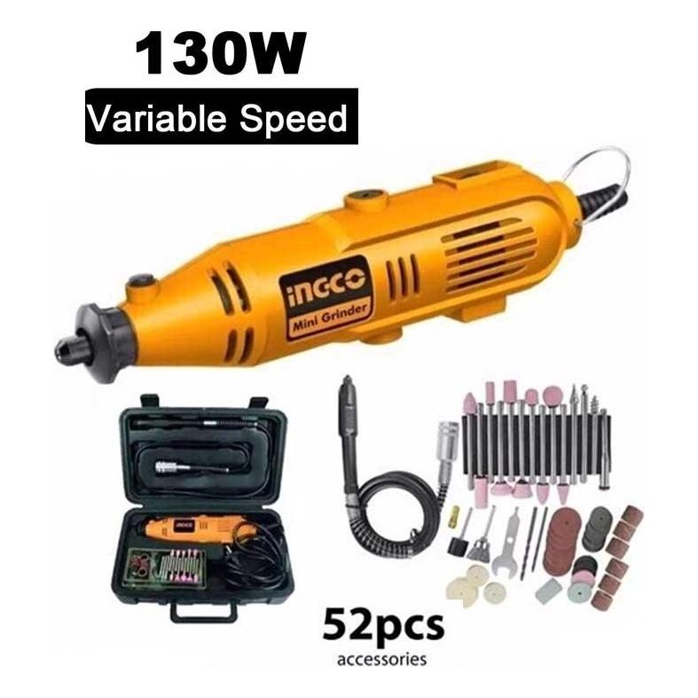 Ingco MG1309P Rotary Tool Kit with 52pcs Accessories 130W - KHM Megatools Corp.