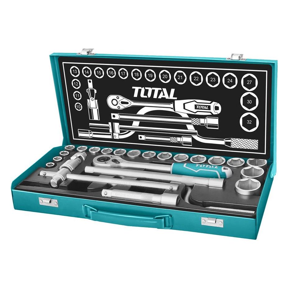 Total THT141253 24pcs Socket Wrench Set 1/2" Drive | Total by KHM Megatools Corp.