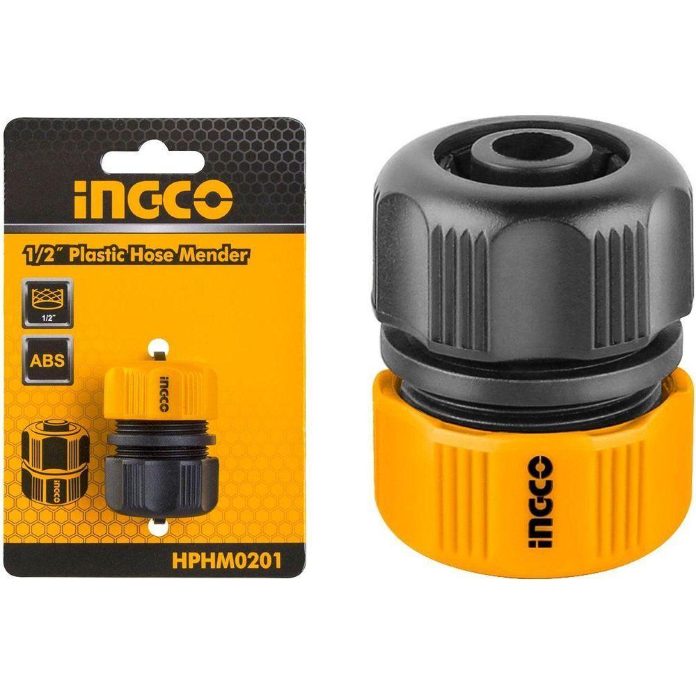 Ingco HPHM0201 Plastic Garden Hose Mender / Repair Fitting 1/2"