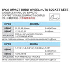 Hans 88608 8pcs 3/4" Drive Deep Impact Socket Wrench Set | Hans by KHM Megatools Corp.