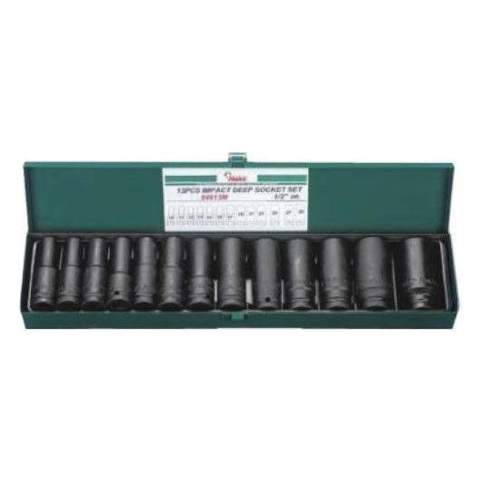 Hans 84613A 1/2" Drive 13 pcs. Impact Deep Socket Wrench Set SAE | Hans by KHM Megatools Corp.