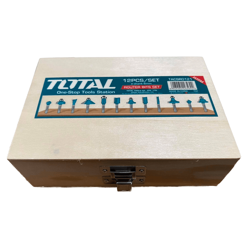 Total TACSR0121 Router Bit Set 6mm Shank (12pcs) | Total by KHM Megatools Corp.
