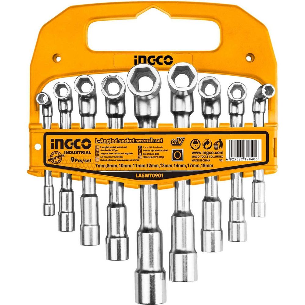 Ingco LASWT0901 9pcs L-Angle Socket Wrench Set - KHM Megatools Corp.