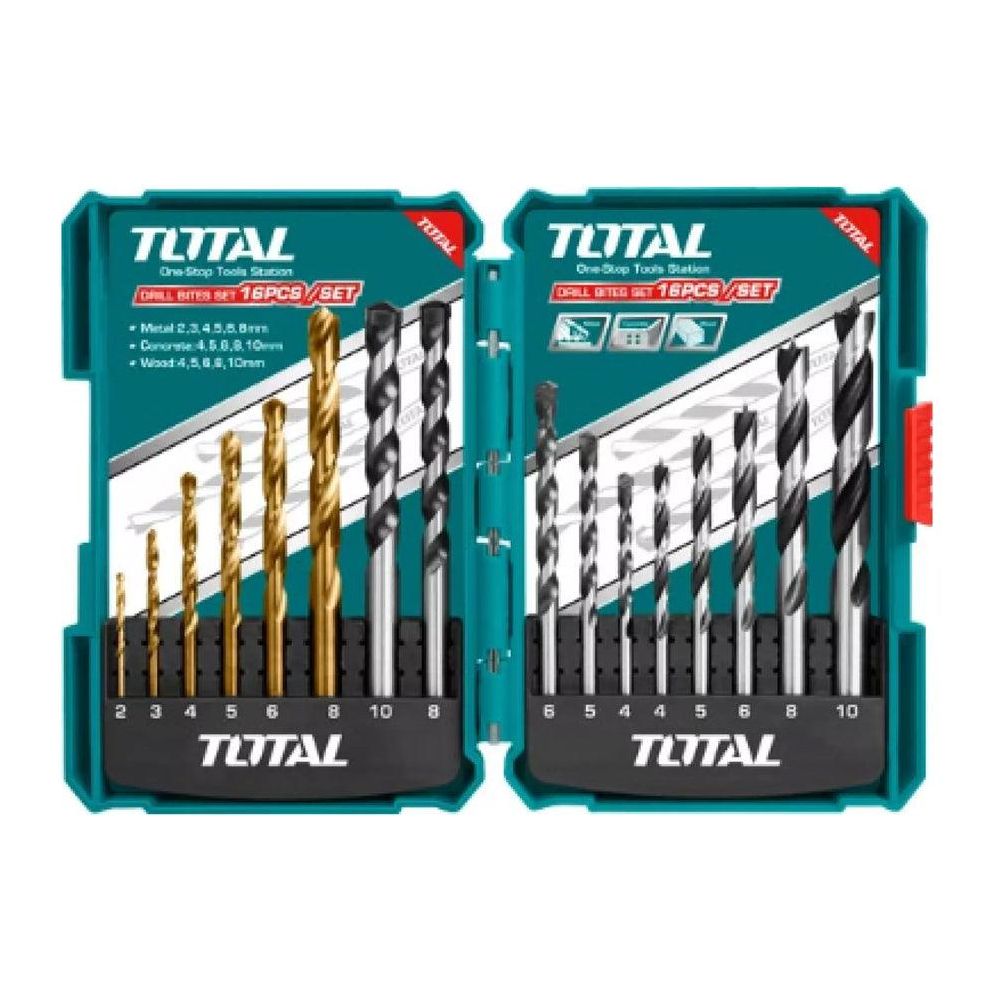 Total TACSD6165 16pcs Mixed Drill Bit Set | Total by KHM Megatools Corp.