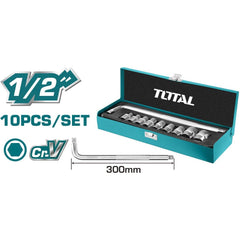 Total THTL121101 10pcs 1/2" Dr. Socket Wrench Set | Total by KHM Megatools Corp.